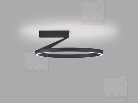 Helestra CHAZ  ceiling luminaire aluminium mat black